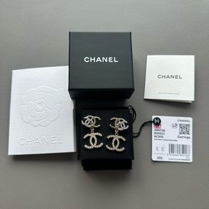Chanel Triple CC Logo Earrings